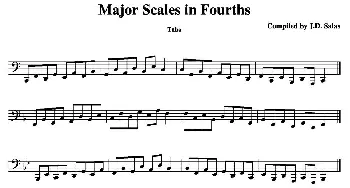 Major Scales in 4ths - Tuba(大号练习教材选曲）