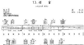 诺言(吉他谱) 深蓝乐队 胡冰 胡冰 小毛