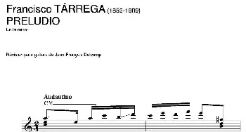 PRELUDIO(En la minor)(吉他谱) 弗朗西斯科·泰雷加 Francisco Tarrega (1852-1909)