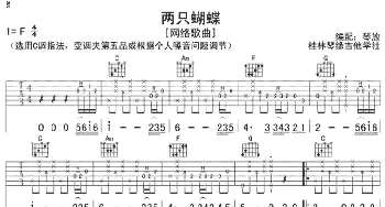 两只蝴蝶(吉他谱) 庞龙  琴放