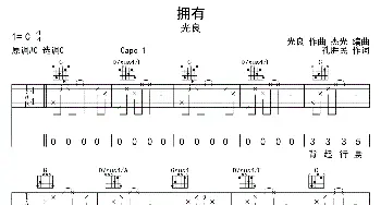 拥有(吉他谱) 光良 孔胜民 光良曲 杰光编曲