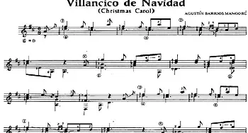 Villancico de Navidad(吉他谱) 奥古斯汀·巴里奥斯·曼戈雷(Agustin Barrios Mangore）