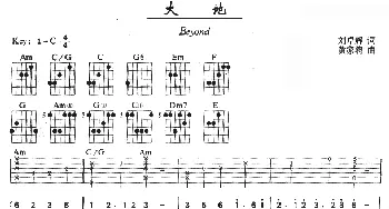 大地(吉他谱) Beyond 刘卓辉 刘卓辉
