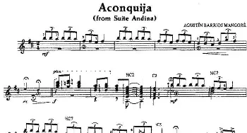 Aconquija(吉他谱) 奥古斯汀·巴里奥斯·曼戈雷(Agustin Barrios Mangore）