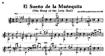 El Sueno de la Munequita(吉他谱) 奥古斯汀·巴里奥斯·曼戈雷(Agustin Barrios Mangore）