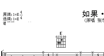如果爱(吉他谱) 张学友
