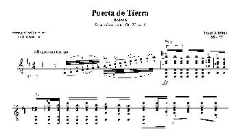 Albeniz Puerta de Tierra(吉他谱) ​伊萨克·阿尔贝尼斯