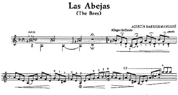 Las Abejas(吉他谱) 奥古斯汀·巴里奥斯·曼戈雷(Agustin Barrios Mangore）