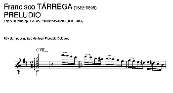 PRELUDIO(吉他谱) 弗朗西斯科·泰雷加 Francisco Tarrega (1852-1909)