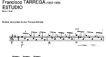 ESTUDIO(En mi minor)(吉他谱) 弗朗西斯科·泰雷加 Francisco Tarrega (1852-1909)