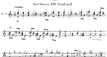 Sor-Coste《26 Studies》(吉他谱)