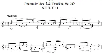 Fernando Sor《12 Studies,Op.31》(吉他谱)