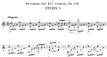 Fernando Sor《12 Studies,Op.31》(吉他谱)