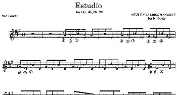 Estudio(吉他谱) 奥古斯汀·巴里奥斯·曼戈雷(Agustin Barrios Mangore）