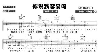 你说我容易吗(吉他谱) 小柯 柯肇雷 柯肇雷