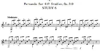 Fernando Sor《12 Studies,Op.31》(吉他谱)