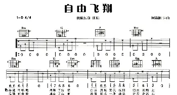 自由飞翔(吉他谱) 凤凰传奇 何沐阳 何沐阳