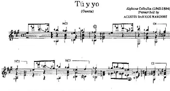 Tu y yo (吉他谱) 奥古斯汀·巴里奥斯·曼戈雷(Agustin Barrios Mangore）