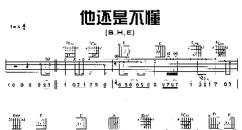 他还是不懂(吉他谱) S.H.E