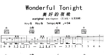 Wonderful Tonight(吉他谱) Eric Clapton