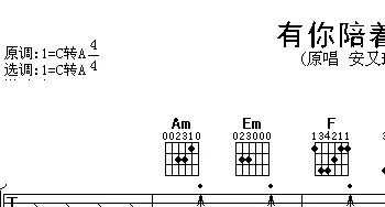 有你陪着我(吉他谱) 安又琪