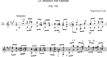 Napoleon Coste《25 Studies,Op.38》(吉他谱)