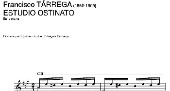 ESTUDIO OSTINATO(En la mayor)(吉他谱) 弗朗西斯科·泰雷加 Francisco Tarrega (1852-1909)