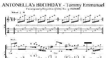 tommy emmanuel antonellas birthday(吉他谱) tommy emmanuel