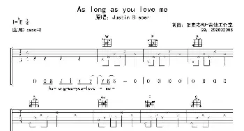 As long as you love me(吉他谱) Justin Biebir