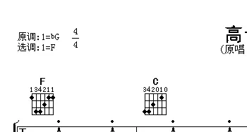 高调爱(吉他谱) 罗志祥 葛大为 林迈可