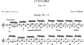 Mauro Giuliani《12 Studies,Op.48》(吉他谱)