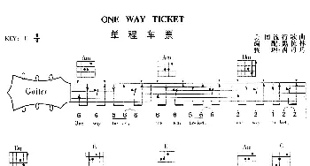 One Way Ticket(吉他谱) Jeffries