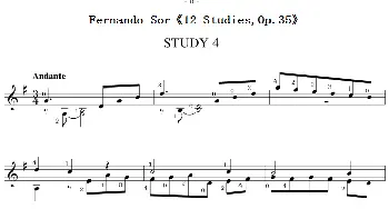 Fernando Sor《12 Studies,Op.35》(吉他谱)