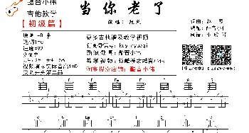 当你老了(吉他谱) 赵照词曲 酷音小伟