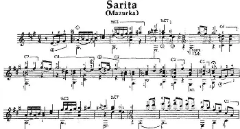 Sarita(吉他谱) 奥古斯汀·巴里奥斯·曼戈雷(Agustin Barrios Mangore）