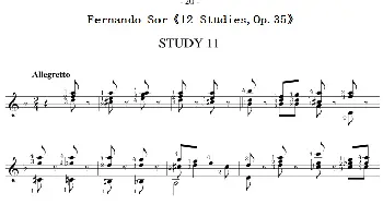 Fernando Sor《12 Studies,Op.35》(吉他谱)