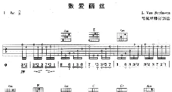 致爱丽丝(吉他谱) 黑杭林修订指法