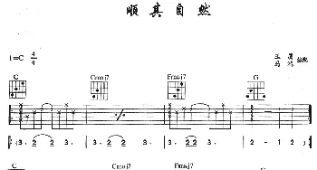 顺其自然(吉他谱) 田震  王鹰 马鸿