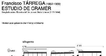 ESTUDIO DE CRAMER(Arreglado sobre "Exercice 33" de Johann Batist Cramer)(吉他谱) 弗朗西斯科·泰雷加 Francisco Tarrega (1852-1909)