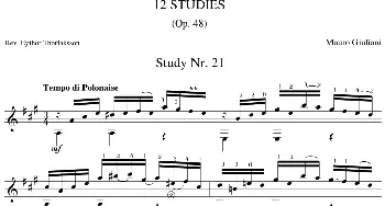 Mauro Giuliani《12 Studies,Op.48》(吉他谱)