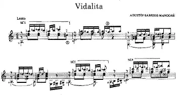 Vidalita(吉他谱) 奥古斯汀·巴里奥斯·曼戈雷(Agustin Barrios Mangore）