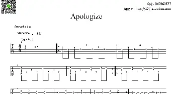 Apologize(吉他谱)