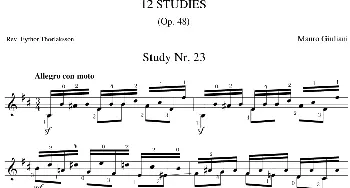 Mauro Giuliani《12 Studies,Op.48》(吉他谱)