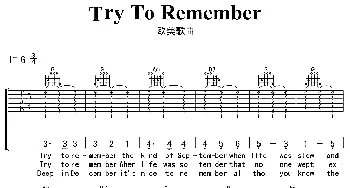 Try To Remember(吉他谱) Tom jones