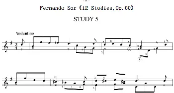 Fernando Sor《12 Studies,Op.60》(吉他谱)