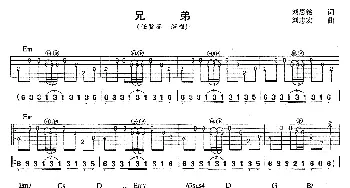 兄弟(吉他谱) 任贤齐 刘思铭 刘志宏