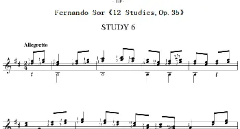 Fernando Sor《12 Studies,Op.35》(吉他谱)