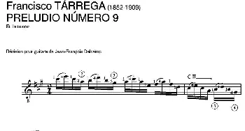 PRELUDIO NUMERO 9(En la mayor)(吉他谱) 弗朗西斯科·泰雷加 Francisco Tarrega (1852-1909)