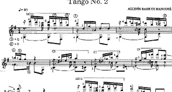 Tango No.2(吉他谱) 奥古斯汀·巴里奥斯·曼戈雷(Agustin Barrios Mangore）