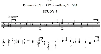Fernando Sor《12 Studies,Op.35》(吉他谱)